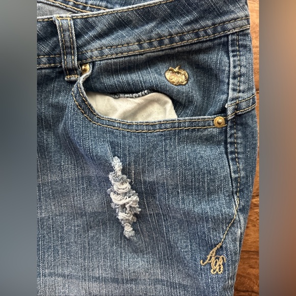 Apple‎ Bottom Women’s Size 20 Embroidered Wide Leg Denim Jeans 32” Inseam Y2K - Picture 6 of 10